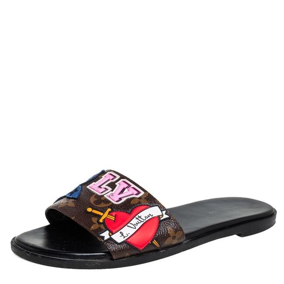 Louis Vuitton | Shoes | Louis Vuitton Patch Slide Sandals Size 39 | Poshmark